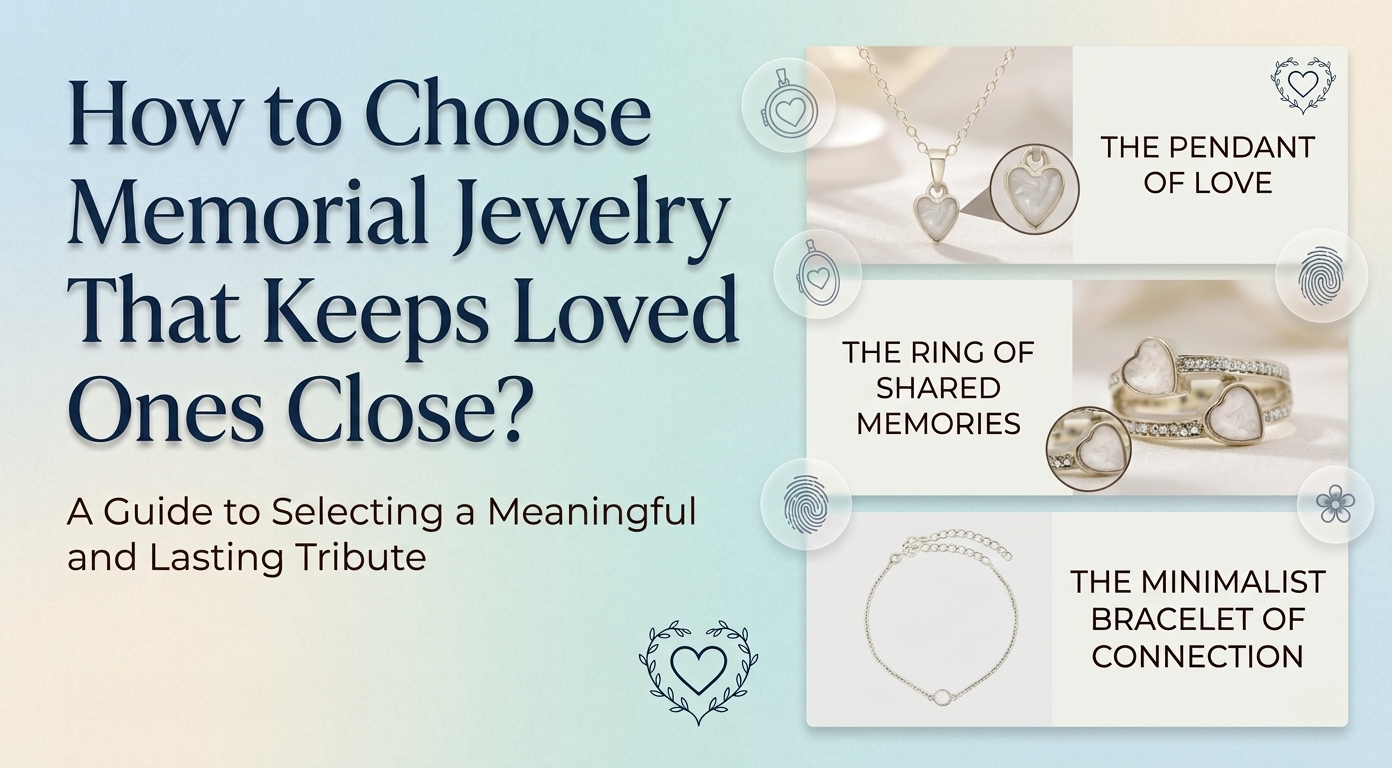 Memorial jewelry, personalized cremation jewelry, and memorial diamond jewelry from Petals And Keepsakes US